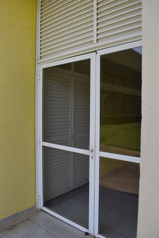 Aluminum and glass double door